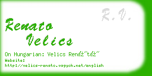 renato velics business card